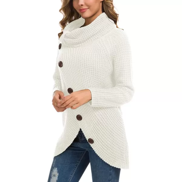 GRECERELLE Womens Turtleneck Sweaters 2024 Fall Chunky Long Sleeve Asymmetric Knit Pullover Sweaters