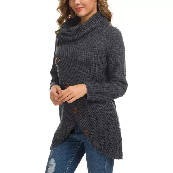 GRECERELLE Womens Turtleneck Sweaters 2024 Fall Chunky Long Sleeve Asymmetric Knit Pullover Sweaters