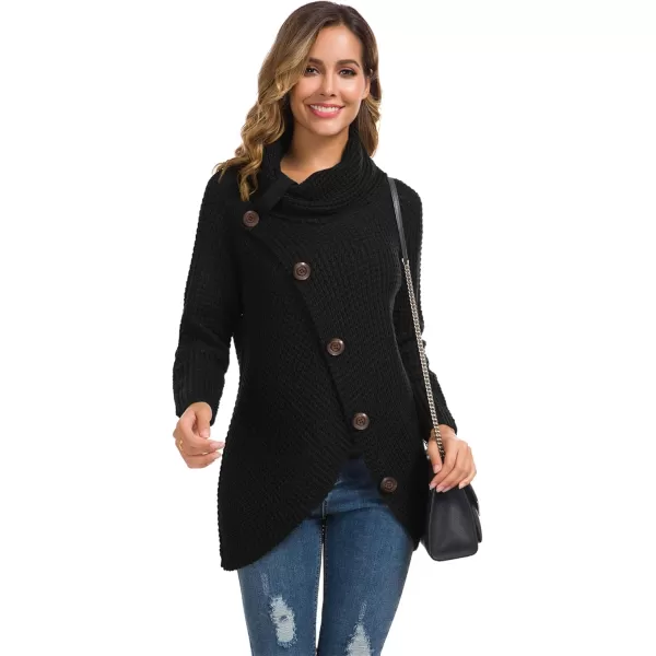 GRECERELLE Womens Turtleneck Sweaters 2024 Fall Chunky Long Sleeve Asymmetric Knit Pullover Sweaters
