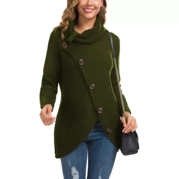 GRECERELLE Womens Turtleneck Sweaters 2024 Fall Chunky Long Sleeve Asymmetric Knit Pullover Sweaters