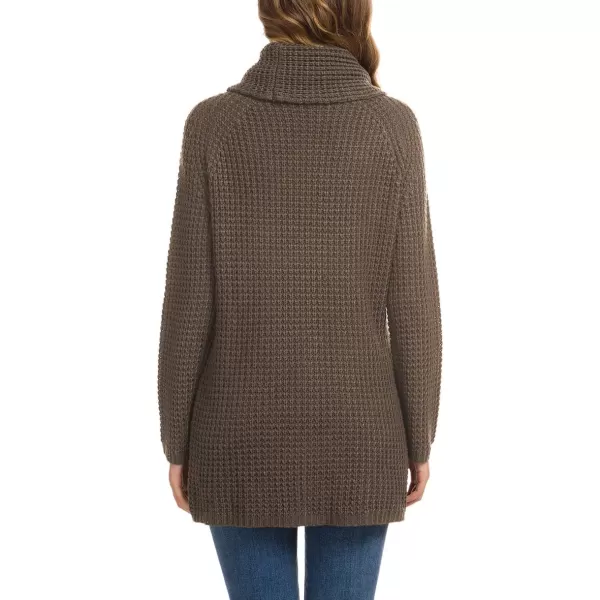 GRECERELLE Womens Turtleneck Sweaters 2024 Fall Chunky Long Sleeve Asymmetric Knit Pullover Sweaters