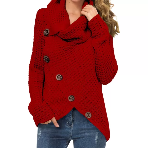 GRECERELLE Womens Turtleneck Sweaters 2024 Fall Chunky Long Sleeve Asymmetric Knit Pullover Sweaters