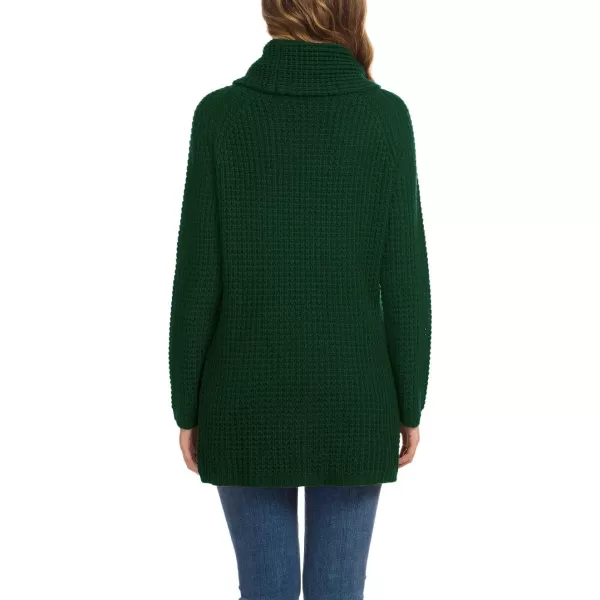 GRECERELLE Womens Turtleneck Sweaters 2024 Fall Chunky Long Sleeve Asymmetric Knit Pullover Sweaters