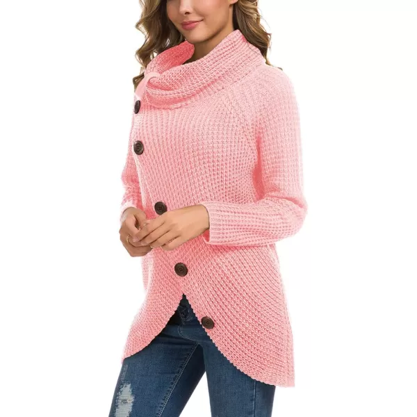 GRECERELLE Womens Turtleneck Sweaters 2024 Fall Chunky Long Sleeve Asymmetric Knit Pullover Sweaters
