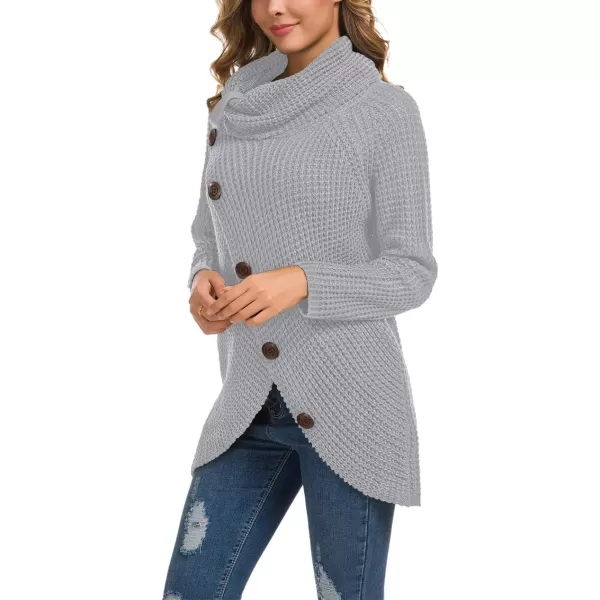 GRECERELLE Womens Turtleneck Sweaters 2024 Fall Chunky Long Sleeve Asymmetric Knit Pullover Sweaters