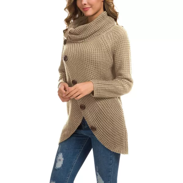 GRECERELLE Womens Turtleneck Sweaters 2024 Fall Chunky Long Sleeve Asymmetric Knit Pullover Sweaters
