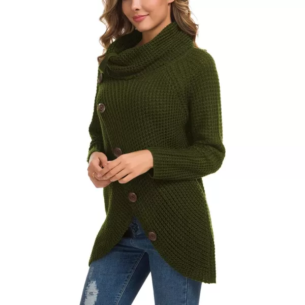 GRECERELLE Womens Turtleneck Sweaters 2024 Fall Chunky Long Sleeve Asymmetric Knit Pullover Sweaters