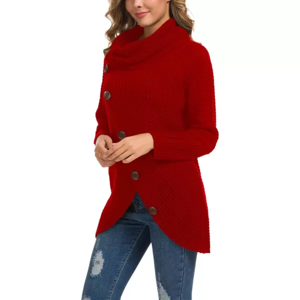GRECERELLE Womens Turtleneck Sweaters 2024 Fall Chunky Long Sleeve Asymmetric Knit Pullover Sweaters