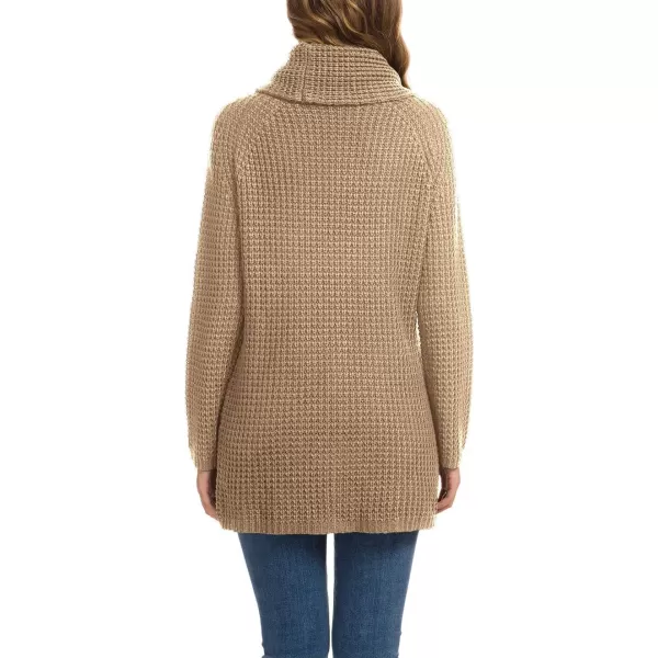 GRECERELLE Womens Turtleneck Sweaters 2024 Fall Chunky Long Sleeve Asymmetric Knit Pullover Sweaters