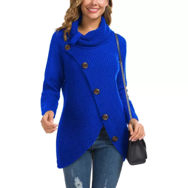GRECERELLE Womens Turtleneck Sweaters 2024 Fall Chunky Long Sleeve Asymmetric Knit Pullover Sweaters