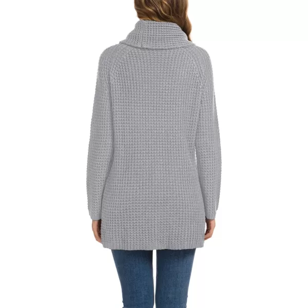 GRECERELLE Womens Turtleneck Sweaters 2024 Fall Chunky Long Sleeve Asymmetric Knit Pullover Sweaters