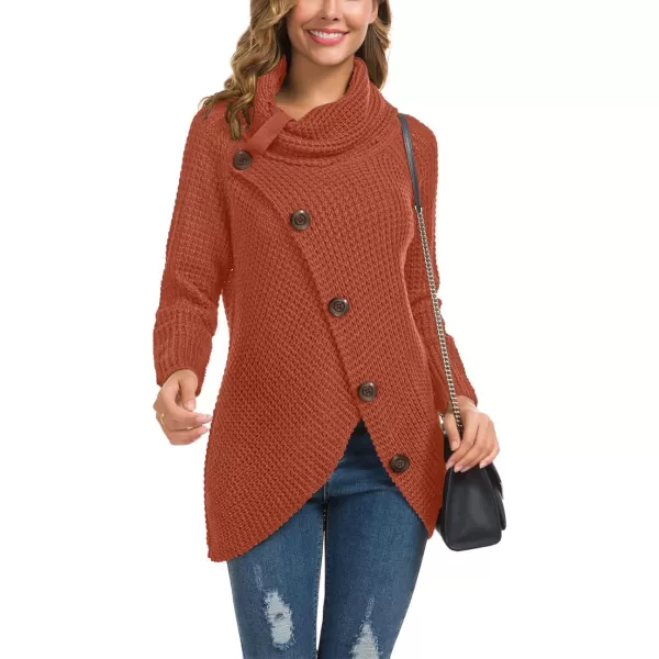 GRECERELLE Womens Turtleneck Sweaters 2024 Fall Chunky Long Sleeve Asymmetric Knit Pullover Sweaters
