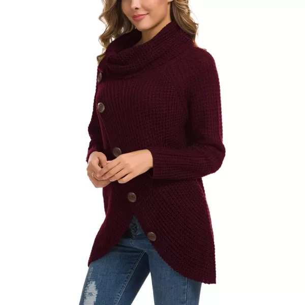 GRECERELLE Womens Turtleneck Sweaters 2024 Fall Chunky Long Sleeve Asymmetric Knit Pullover Sweaters