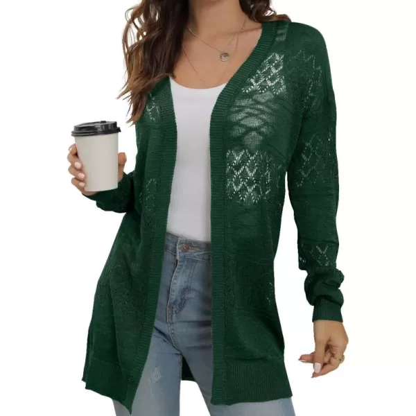 GRECERELLE Women Cardigan Sweaters Lightweight Crochet Long Sleeve Loose Soft Drape Open Front Cardigans Boho Beach Coverups