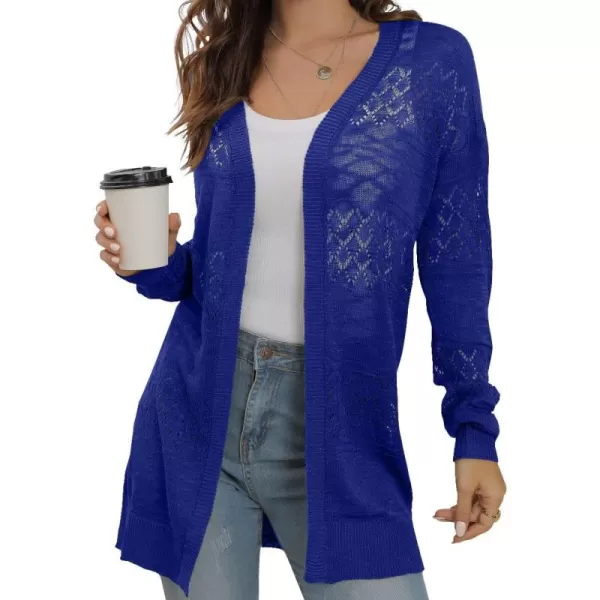 GRECERELLE Women Cardigan Sweaters Lightweight Crochet Long Sleeve Loose Soft Drape Open Front Cardigans Boho Beach Coverups