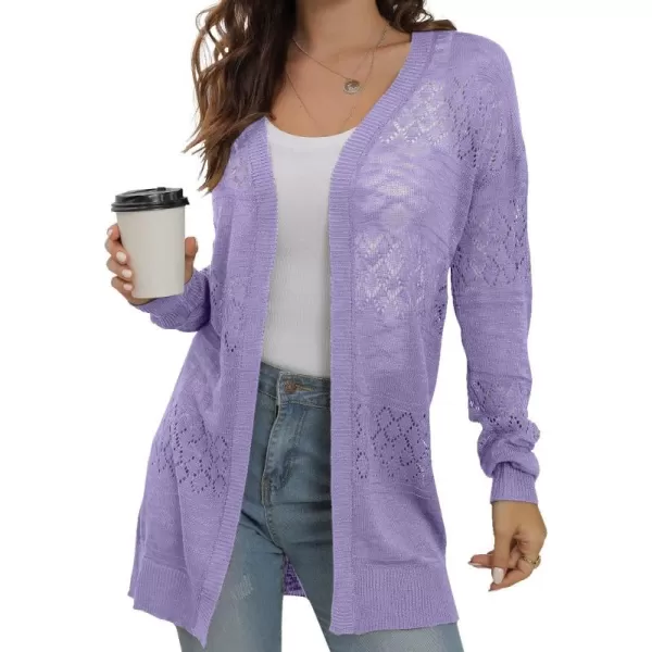GRECERELLE Women Cardigan Sweaters Lightweight Crochet Long Sleeve Loose Soft Drape Open Front Cardigans Boho Beach Coverups
