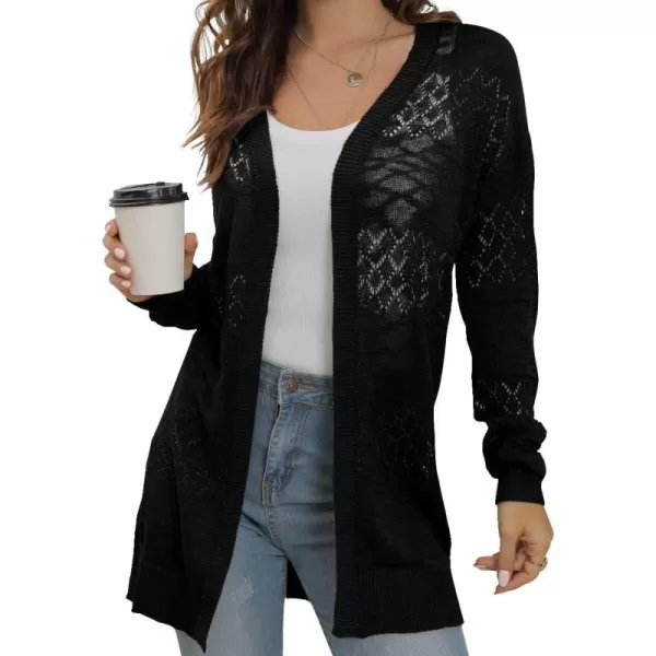 GRECERELLE Women Cardigan Sweaters Lightweight Crochet Long Sleeve Loose Soft Drape Open Front Cardigans Boho Beach Coverups
