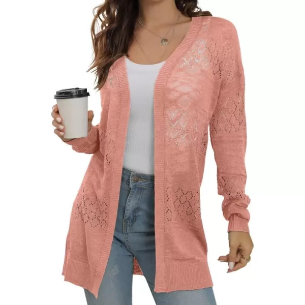 GRECERELLE Women Cardigan Sweaters Lightweight Crochet Long Sleeve Loose Soft Drape Open Front Cardigans Boho Beach Coverups