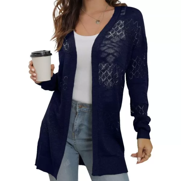 GRECERELLE Women Cardigan Sweaters Lightweight Crochet Long Sleeve Loose Soft Drape Open Front Cardigans Boho Beach Coverups