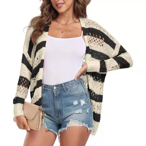 GRECERELLE Womens 2024 Summer Crochet Cardigan Sweaters Long Sleeve Boho Oversized Open Front Outwear