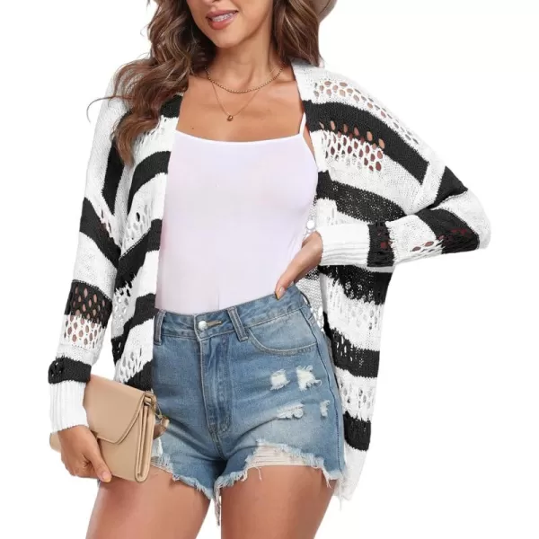 GRECERELLE Womens 2024 Summer Crochet Cardigan Sweaters Long Sleeve Boho Oversized Open Front Outwear