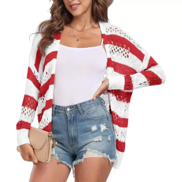 GRECERELLE Womens 2024 Summer Crochet Cardigan Sweaters Long Sleeve Boho Oversized Open Front Outwear
