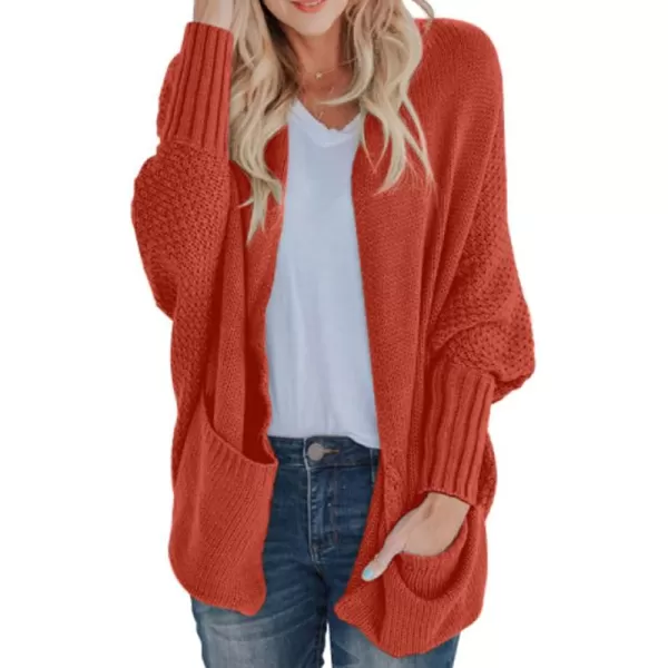 GRECERELLE Womens Batwing Sleeve Loose Open Front Casual Cardigan Long Sleeve Oversized Shawl Collar Sweater with Pockets