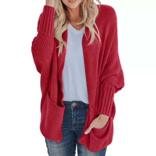 GRECERELLE Womens Batwing Sleeve Loose Open Front Casual Cardigan Long Sleeve Oversized Shawl Collar Sweater with Pockets