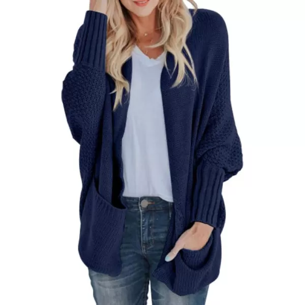 GRECERELLE Womens Batwing Sleeve Loose Open Front Casual Cardigan Long Sleeve Oversized Shawl Collar Sweater with Pockets