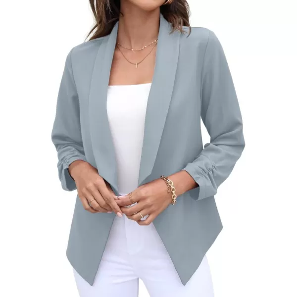 GRECERELLE Women's Blazer Suit Open Front Cardigan 3/4 Sleeve Fitted Jacket Casual Office Cropped Blazer