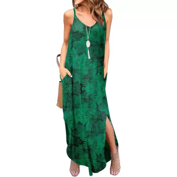 GRECERELLE Women's Summer Casual Loose Dress Beach Cover Up Long Cami Maxi Dresses with Pocket