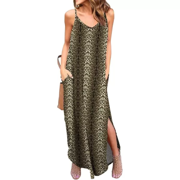 GRECERELLE Women's Summer Casual Loose Dress Beach Cover Up Long Cami Maxi Dresses with Pocket