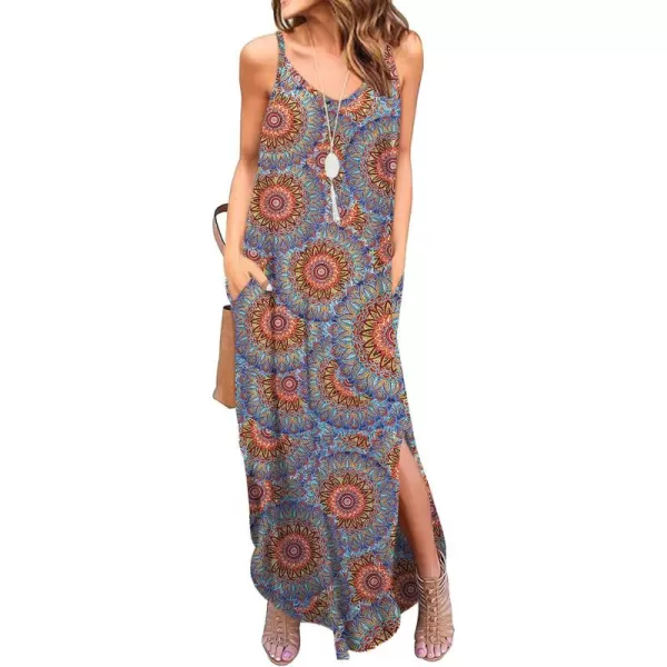 GRECERELLE Women's Summer Casual Loose Dress Beach Cover Up Long Cami Maxi Dresses with Pocket