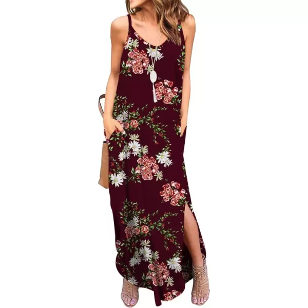 GRECERELLE Women's Summer Casual Loose Dress Beach Cover Up Long Cami Maxi Dresses with Pocket