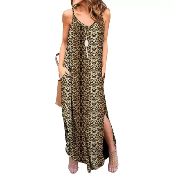GRECERELLE Women's Summer Casual Loose Dress Beach Cover Up Long Cami Maxi Dresses with Pocket