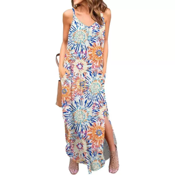 GRECERELLE Women's Summer Casual Loose Dress Beach Cover Up Long Cami Maxi Dresses with Pocket