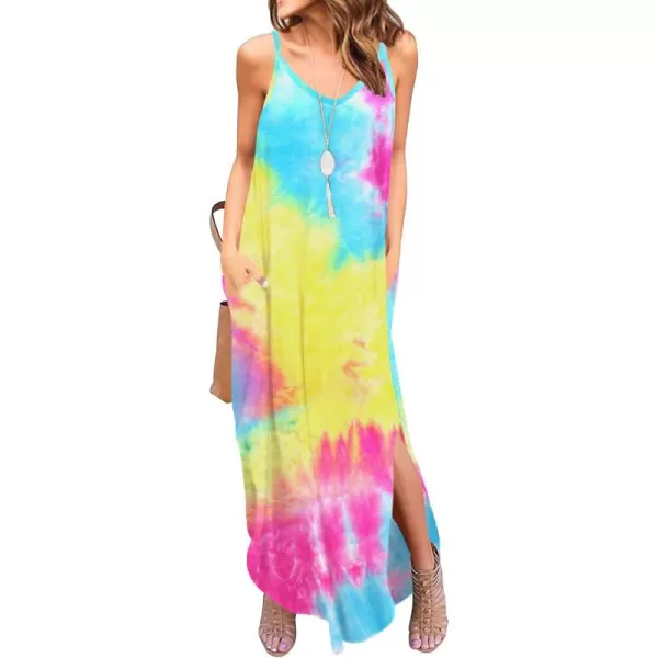 GRECERELLE Women's Summer Casual Loose Dress Beach Cover Up Long Cami Maxi Dresses with Pocket