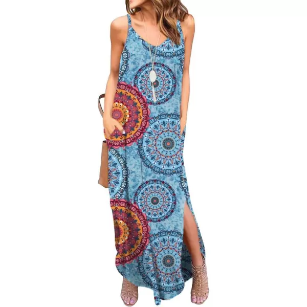 GRECERELLE Women's Summer Casual Loose Dress Beach Cover Up Long Cami Maxi Dresses with Pocket