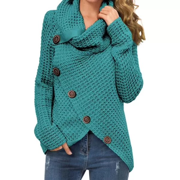 GRECERELLE Womens Turtleneck Sweaters 2024 Fall Chunky Long Sleeve Asymmetric Knit Pullover Sweaters