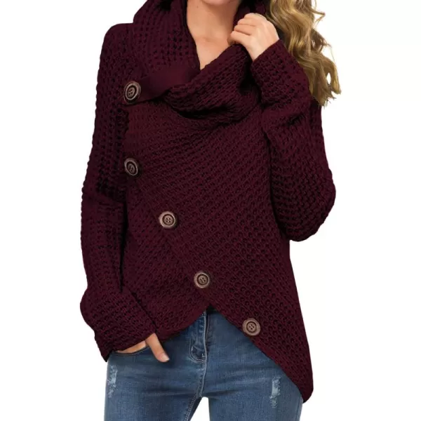 GRECERELLE Womens Turtleneck Sweaters 2024 Fall Chunky Long Sleeve Asymmetric Knit Pullover Sweaters