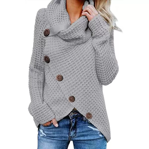 GRECERELLE Womens Turtleneck Sweaters 2024 Fall Chunky Long Sleeve Asymmetric Knit Pullover Sweaters