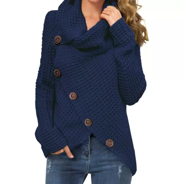 GRECERELLE Womens Turtleneck Sweaters 2024 Fall Chunky Long Sleeve Asymmetric Knit Pullover Sweaters