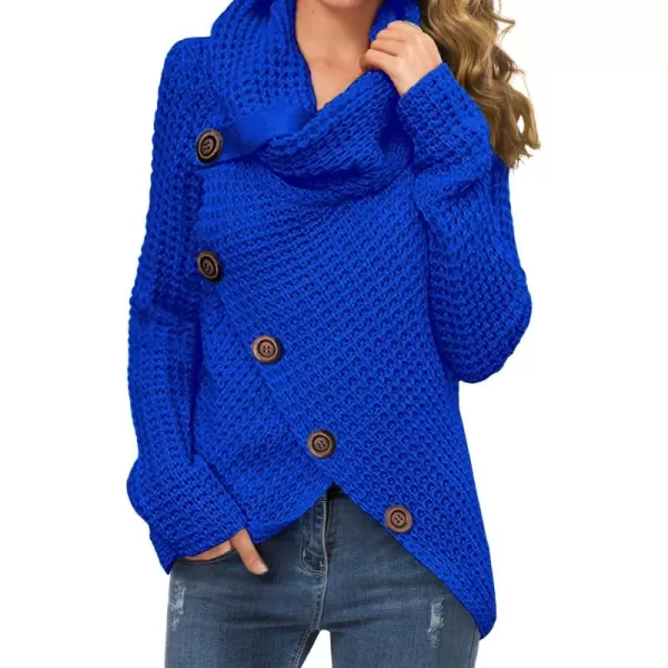 GRECERELLE Womens Turtleneck Sweaters 2024 Fall Chunky Long Sleeve Asymmetric Knit Pullover Sweaters
