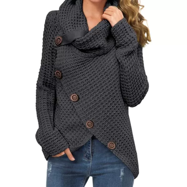GRECERELLE Womens Turtleneck Sweaters 2024 Fall Chunky Long Sleeve Asymmetric Knit Pullover Sweaters