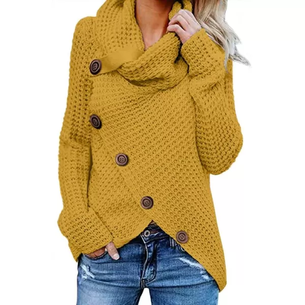 GRECERELLE Womens Turtleneck Sweaters 2024 Fall Chunky Long Sleeve Asymmetric Knit Pullover Sweaters