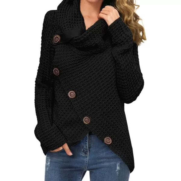 GRECERELLE Womens Turtleneck Sweaters 2024 Fall Chunky Long Sleeve Asymmetric Knit Pullover Sweaters