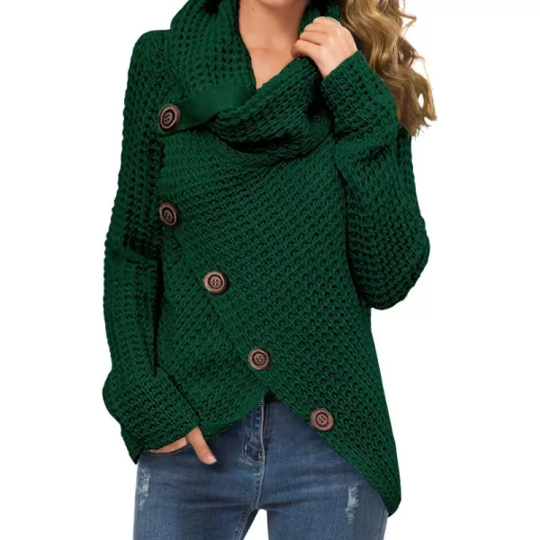GRECERELLE Womens Turtleneck Sweaters 2024 Fall Chunky Long Sleeve Asymmetric Knit Pullover Sweaters
