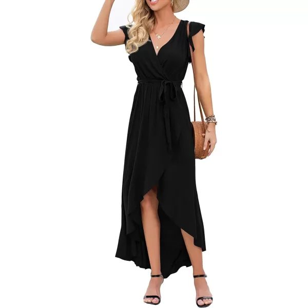 GRECERELLE 2024 Women's Spring Summer Boho Floral Print V-Neck Faux Wrap Maxi Dress for Wedding Guest, Graduation, Party