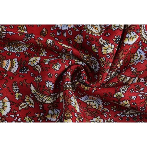 GRECERELLE 2024 Women's Spring Summer Boho Floral Print V-Neck Faux Wrap Maxi Dress for Wedding Guest, Graduation, Party