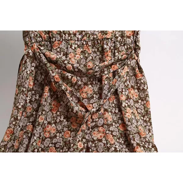 GRECERELLE 2024 Women's Spring Summer Boho Floral Print V-Neck Faux Wrap Maxi Dress for Wedding Guest, Graduation, Party